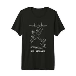 American Aviation Diagrams by Maljay OV-1 Mohawk American Observation Aircraft Blueprints Premium Tri-blend T-Shirt