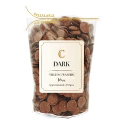 KIDU Merckens Chocolate Melting Wafers Bulk Bag Perfect For Dipping, Deserts, Baking And More (1 Pound, Dark)