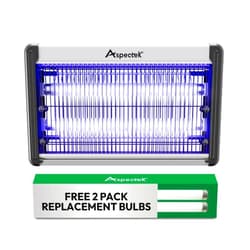 Aspectek 20W Electric Bug Zapper for Indoor use. Effective Against Mosquitoes and Flies. 2 Extra Replacement Bulbs Included. Lightweight Design, 2800V Powerful Grid, Easy Cleaning, Washable Tray.