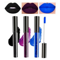 LZXLUKGIR Black Blue Dark Purple Lipstick Halloween,3PCS Halloween Lipstick Set,Velvet Matte Liquid Lipstick,Long Lasting Waterproof Lip Stain,Nonstick Cup Smudge Proof Lip Gloss for Women