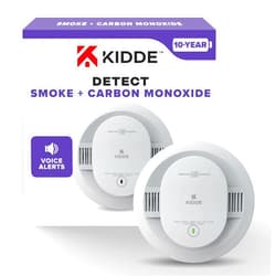 Kidde Smoke & Carbon Monoxide Detector, 10-Year Battery Powered, Voice Alerts, LED Warning Light Indicators