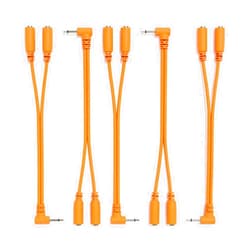 ExcelValley 5-Pack - Right Angle Mono Splitter Y Patch Cables - TS 3.5mm 1/8