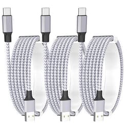 Esbeecables Apple MFi Certified iPhone 16 Fast Charger - 6FT 60W 3Pack USB A to USB C Braided Cable Compatible with iPhone 16 15 Pro Max Plus, iPad 10, iPad Air, Mini & Carlife Car Cable Galaxy