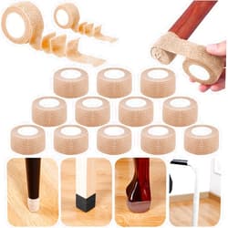 VKshop 12pcs Chair Leg Floor Protectors Furniture Sliders for Hardwood Floors Pads,Non-Woven Furniture Leg Pads to Protect Floors from Scratches and Noise (Skin)
