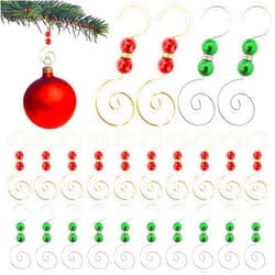 Generic 20 Pcs Ornament Hooks Metal Christmas Tree Red Green Ball Rhinestone S-Shaped Hangers Swirl Holiday Decorations