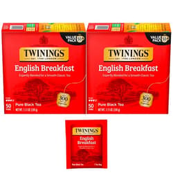 Twinings English Breakfast Individually Wrapped Tea Bags, 50 Count (Pack of 2), Flavorful, Robust Caffeinated Black Tea, Enjoy Hot or Iced