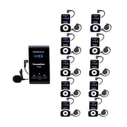 Retekess T130 Wireless Tour Guide Audio System, Church Translation Equipment, Clear Sound Quality, Tour Guide Headsets for Simultaneous Interpreting,Court (1 Transmitter 10 Receivers)