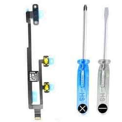 MMOBIEL Power Button Volume Flex Cable Compatible with iPad 7 2019 / iPad 8 2020 - Power On/Off Button Replacement - Incl. Mute Switch, Microphone and Screwdrivers