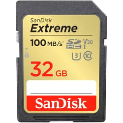 SanDisk 32GB Extreme SDHC UHS-I Memory Card - C10, U3, V30, 4K, UHD, SD Card - SDSDXVT-032G-GNCIN