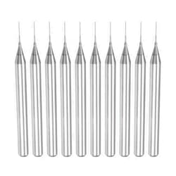 uxcell 10Pcs 0.4mm Carbide End Mill Engraving Milling Cutter CNC Router Bits for PCB Machine, 1/8