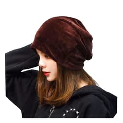 SIMBAE Women Ladies Velvet Winter Warm Slouch Beanie Ski Hip Hop Hat Cap Spring Oversized Black Skullcap Beanie Hat