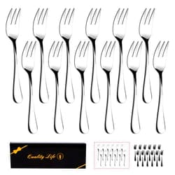 XXZWSJSH Dessert Forks Set of 12, 5.5Inches, Stainless Steel Cocktail Forks, Appetizer Small Forks, Fruit Salad Forks for Party, Hotel, Restaurant，Dishwasher Safe