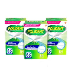 Polident Overnight Whitening Denture Cleanser Tablets - 84 Count (Pack of 3)