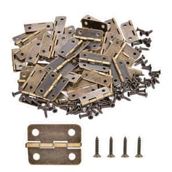YCSJ 60 Pieces Antique Mini Hinges Hardware for Wooden Jewelry Boxes，Small Hinges for Handmade Crafts