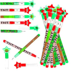 Playbees Pixel Miner Pop Pencils - 24 Pack - Translucent Multipoint Pencil Video Game Birthday Party Stackable Pre-Sharpened Classroom for Students, Teachers, Girls, Boys
