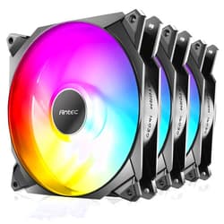 Antec 140mm RGB Fans, 140mm Case Fans, 30mm Thickness Case Fan, 1500 RPM with 95.44CFM, 1.94mmH₂O, 5V 3Pin Addressable RGB Fans with Controller, Motherboard SYNC and 4 Pin PWM Control, Storm T3 Series