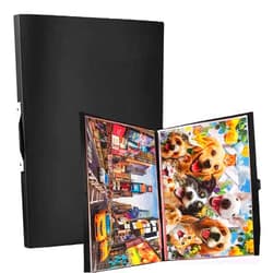 YMNLWZ Puzzle Storage 1000 Pieces Large-Capacity Storage Puzzle, 20 Transparent Pockets, Portable, Dustproof and Stain-Proof, Suitable for Puzzle Lovers to Collect Puzzle Storage Gifts (Black)