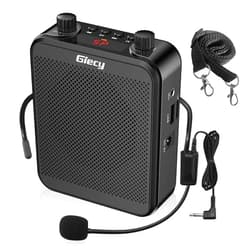 Giecy Portable Voice Amplifier, Giecy 30W 2800mAh Bluetooth Rechargeable Personal Voice Amplifier with Microphone Headset, PA System Speaker for Multiple Locations Classroom, Meetings and Outdoors