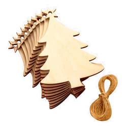 EBTOYS Christmas Tree Ornaments Christmas Wooden Hanging Plaque Christmas Tree Hanging Sign Hanger Decoration，10 Pack