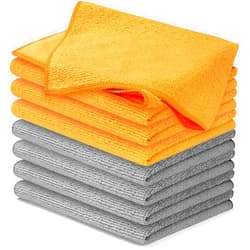 USANOOKS Microfiber Cleaning Cloth - (12x11 inches) High Performance - Ultra Absorbent Weave Traps Grime & Liquid for Streak-Free Mirror Shine - Lint Free Towel - 12x11 Inch (Pack of 8)