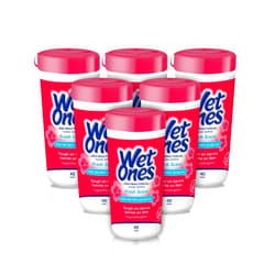 Wet Ones Antibacterial Hand Wipes, Fresh Scent Wipes | Antibacterial Wipes, Hand Sanitizer Wipes, Wet Ones Wipes, 40 ct. Canister (6 pack)