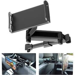 Timewall Car Headrest Tablet Mount, Backseat Seat Universal Tablet Cell Phone Holder 360° Swivel Rotating Angle Adjustable Stretchable for iPad iPhone, Samsung, Switch, 5-11