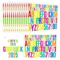 Sodknow Bold 15 Sheets Vinyl Letter Stickers 1 Inch & 2 Inch, Colorful Capital Alphabet Stickers Decals Labels Self Adhesive Waterproof for Scrapbooking Water Bottle Crafts Mailbox Poster Sign DIY