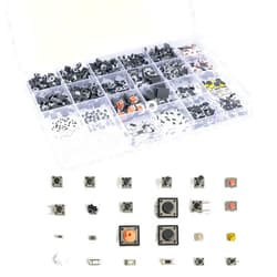 QTEATAK 620 Pcs 24 Value Micro Momentary Tactile Push Button Switch Tact Assortment Kit