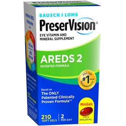 PreserVision AREDS 2 Eye Vitamin & Mineral Supplement, Contains Lutein, Vitamin C, Zeaxanthin, Zinc & Vitamin E, 210 Softgels (Packaging May Vary) 210 Count (Pack of 1)