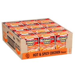 Maruchan Instant Lunch Hot & Spicy Chicken, Ramen Noodle Soup, Microwaveable Meal, 2.25 Oz, 12 Count