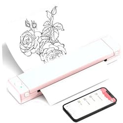 PokeLabel Portable Printers Wireless for Travel, Inkless Printer, M08F Bluetooth Mobile Printer Support 8.5
