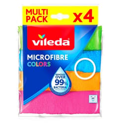 Vileda Microfibre Colors Pack of 4 Multi-Purpose Cleaning Cloths