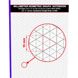 Metebf Designs Millimeter Isometric Graph Paper Notebook: 120 Pages | 8.5