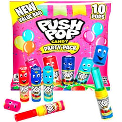 Push Pop Easter Candy Lollipops, 10 Count Variety Pack in Assorted Fruity Flavors, Bulk Individually Wrapped Hard Candy Lollipops For Easter Basket Stuffers, Party Favors, Treats and Gifts for Kids