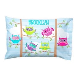 Let's Make Memories Lets Make Memories Personalized Pillowcase - Customized for Kids - Soft Fabric -Polyester - Standard Pillow Size - Owl Design - Personalized with Her Name - Sleep, Nap Girls Pillowcase