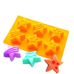 X-Haibei Super Rock Stars Soap Making Silicone Mold Chocolate Jello Cake Ice Cream Crayon Resin Pan Dia. 2.8inch 2oz per Cell