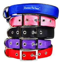 Downtown Pet Supply Deluxe Dog Collar - Padded Adjustable Dog Collar with Metal Buckle & D-Ring - Machine Washable & Water Resistant Thick Dog Collar - Black - M - Medium Dog Collar