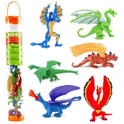 Safari Ltd. Lair Of The Dragons Collection 1 Designer Toob - 6 Miniature Dragon Figures for Fantasy Themed Play, Boys, Girls & Kids Ages 3+