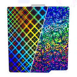 RETUXEP 3D Printer Grid + Rainbow Gear Cool Build Plate for Bambu Lab X1C/X1/X1E/P1P/P1S/A1 3D Printer,Smooth Surface 257x257mm Spring Steel Plate,Double Sided Flexible Sheet Removable Platform