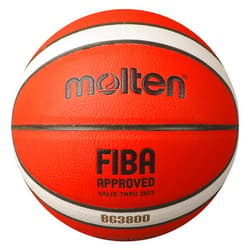 Molten BG3800 Basketball, FIBA Approved, Composite Leather, Indoor Play, Orange/Ivory