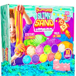 SLIMYSAND SLIMYGLOOP Value Pack by Horizon Group USA, Includes Over 3 lbs. of Stretchable, Expandable, Moldable, Non-Stick Slimy Play Sand in Resealable Bags, 10
