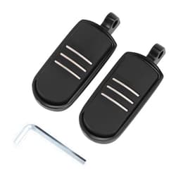 TCMT Black Rubber Inlay StreamLiner Foot Pegs Motorcycle Footpeg Footrest Set Fits For Harley Davidson Dyna,Heritage Softail,Iron 883 1993-2013