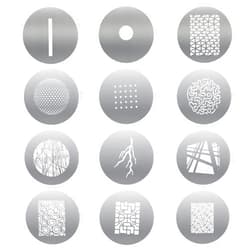 Soonpho 12-Pcs Round GOBO Kit, 66mm Metal Plate with Different Patterns Works with Spotlight Attachment and Soonpho OT1 Pro II III Optical Snoot to Create Different Lighting Effects