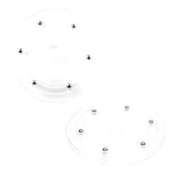 Murtenze 2Pcs 6 Inch Acrylic Turntable Organizer, Rotating Swivel Stand Spinner with Steel Ball Bearings for Kitchen Corner Cabinets Spice Rack Cake Decorating. (150mm,Clear)