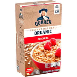 Quaker Instant Oatmeal, Organic Regular, 7.9 Oz (Packaging May Vary)