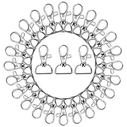 AUGSUN 50PCS Swivel Clasps Lanyard Snap Hooks, Premium Key Chain Clip Hook Lobster Claw Clasp for Keychain Sewing Projects (3/4”Inside Width) (Silver)