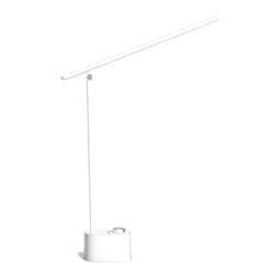 Honeywell LED Desk Lamp with USB Charging Ports - Sunturalux™ HWT-H01 Stepless Dimmable Eye Caring Table Lamp for College Dorm Home Office, Foldable Small Bedside Lamp for Bedroom with Base White