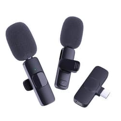 DANCIEYA 2Pcs Lavalier Wireless Microphone, Mini Mic for Android Phone Type-C, Omnidirectional Recording, Support Charging& Playing, Tiny Lapel Microphone for Vlog, Steaming, YouTube, TikTok