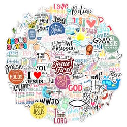 Krazy4K 100 Pack Inspiring Christian Stickers for Water Bottles Laptops Phone Cases, Waterproof Vinyl, Summer Camp VBS, Bible Verse Stickers, Religious Christian Gifts for Kids, Teens, Girls and Boys (Faith)