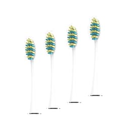 Voom Sonic Pro 7 Series Replacement Brush Heads Advanced Bristle Technology Soft Dupont Nylon Bristles Oral Care - White - Pack of 4